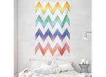 Abakuhaus Arazzo Geometrico E Copriletto, Grande Motivo A Zigzag In Morbido Tessuto In Microfibra Lavabile Senza Scolorimento Stampa Digitale, 140 X 230 Cm, Multicolore