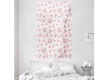 Abakuhaus Paris Arazzo E Copriletto, Eiffel Bouquet Francese In Morbido Tessuto Microfibra Lavabile Senza Scolorimento Stampa Digitale, 140 X 230 Cm, Verde Chiaro Rosa Pallido