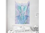 Abakuhaus Arazzo E Copriletto Elefante, Motivi Ovali In Morbido Tessuto Microfibra Lavabile Senza Scolorimento Stampa Digitale, 140 X 230 Cm, Multicolore