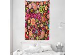 Abakuhaus Fantastico Arazzo E Copriletto, Foglie Hippie Paisley In Morbido Tessuto Microfibra Lavabile Senza Scolorimento, Stampa Digitale, 140 X 230 Cm, Multicolore