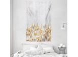 Abakuhaus Arazzo Bianco E Copriletto, Conchiglie Su Legno In Morbido Tessuto Microfibra Lavabile Senza Scolorimento, Stampa Digitale, 140 X 230 Cm, Perla Avorio