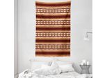 Abakuhaus Arazzo E Copriletto Etnici, Motivo Old American In Morbido Tessuto Microfibra Lavabile Senza Scolorimento Stampa Digitale, 140 X 230 Cm, Marrone Rossiccio Beige Pesca