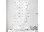 Abakuhaus Arazzo E Copriletto Bianco E Nero, Motivo Teschi In Morbido Tessuto Microfibra Lavabile Senza Scolorimento Stampa Digitale, 140 X 230 Cm, Grigio Antracite Bianco