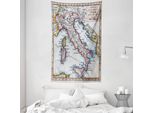 Abakuhaus Arazzo Colorato E Copriletto, Mappa Dell'italia Antica In Morbido Tessuto In Microfibra Lavabile Senza Scolorimento, Stampa Digitale, 140 X 230 Cm, Multicolore