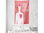 Abakuhaus Citazioni Arazzo E Copriletto, Umano Con Parole In Morbido Tessuto Microfibra Lavabile Senza Scolorimento Stampa Digitale, 140 X 230 Cm, Corallo Rosa Scuro Bianco