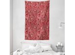 Abakuhaus Arazzo E Copriletto Asiatico, Vacanze Autunnali In Morbido Tessuto Microfibra Lavabile Senza Scolorimento Stampa Digitale, 140 X 230 Cm, Rosa Cipria Rosso Rubino