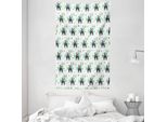 Abakuhaus Arazzo E Copriletto Asiatico, Bambù Selvatico Zoo Natura In Morbido Tessuto Microfibra Lavabile Senza Scolorimento Stampa Digitale, 140 X 230 Cm, Verde Nero Bianco