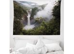 Abakuhaus Arazzo Naturale, Cascate Di San Rafael In Morbido Tessuto Microfibra Lavabile Senza Scolorimento Stampa Digitale, 150 X 110 Cm, Verde Grigio