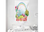 Abakuhaus Arazzo Colorato E Copriletto, Dorf Hill Circus In Morbido Tessuto Microfibra Lavabile Senza Scolorimento Stampa Digitale, 140 X 230 Cm, Multicolore