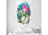 Abakuhaus Arazzo Colorato E Copriletto, Underwater Mermaid In Morbido Tessuto Microfibra Lavabile Senza Scolorimento Stampa Digitale, 140 X 230 Cm, Multicolore