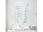 Abakuhaus Arazzo E Copriletto Retrò, Motivo A Frecce Orizzontali In Morbido Tessuto Microfibra Lavabile Senza Scolorimento, Stampa Digitale, 140 X 230 Cm, Grigio Verde Acqua Bianco