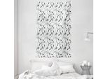 Abakuhaus Arazzo E Copriletto Grigio, Foglie Autunnali E Rami In Morbido Tessuto Microfibra Lavabile Senza Scolorimento Stampa Digitale, 140 X 230 Cm, Grigio Bianco