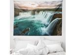 Abakuhaus Arazzo Colorato, Cascata Selvaggia In Morbido Tessuto Microfibra Lavabile Senza Scolorimento, Stampa Digitale, 150 X 110 Cm, Multicolore