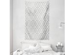 Abakuhaus Arazzo E Copriletto Grigio, Damasco Vittoriano Floreale In Morbido Tessuto Microfibra Lavabile Senza Scolorimento, Stampa Digitale, 140 X 230 Cm, Grigio Bianco