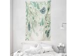 Abakuhaus Arazzo E Copriletto Paisley, Vintage Con Motivo Floreale In Morbido Tessuto Microfibra Lavabile Senza Scolorimento Stampa Digitale, 140 X 230 Cm, Verde Alloro