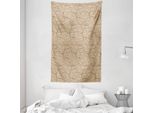 Abakuhaus Arazzo E Copriletto Beige, Fiori Damascati Vittoriani In Morbido Tessuto Microfibra Lavabile Senza Scolorimento, Stampa Digitale, 140 X 230 Cm, Beige