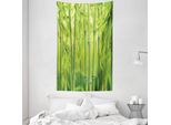 Abakuhaus Arazzo E Copriletto Verde, Germogli Di Bambù Stem Wald In Morbido Tessuto Microfibra Lavabile Senza Scolorimento Stampa Digitale, 140 X 230 Cm, Verde