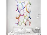 Abakuhaus Arazzo Colorato E Copriletto, Motivi Circolari Rotondi In Morbido Tessuto In Microfibra Lavabile Senza Scolorimento, Stampa Digitale, 140 X 230 Cm, Multicolore