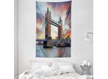 Abakuhaus London Arazzo E Copriletto, Storico Tower Bridge In Morbido Tessuto Microfibra Lavabile Senza Scolorimento, Stampa Digitale, 140 X 230 Cm, Multicolore