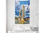 Abakuhaus London Arazzo E Copriletto, British Uk Heritage In Morbido Tessuto Microfibra Lavabile Senza Scolorimento Stampa Digitale, 140 X 230 Cm, Multicolore