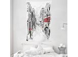 Abakuhaus Arazzo Colorato E Copriletto, Torre Eiffel Di Parigi In Morbido Tessuto In Microfibra Lavabile Senza Scolorimento Stampa Digitale, 140 X 230 Cm, Multicolore