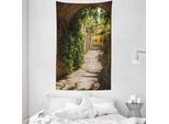 Abakuhaus Arazzo E Copriletto Europeo, Old Street In Toscana In Morbido Tessuto Microfibra Lavabile Senza Scolorimento Stampa Digitale, 140 X 230 Cm, Multicolore