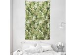 Abakuhaus Arazzo E Copriletto Con Motivo Rana, Design Mimetico Con Teschi, In Morbido Tessuto Microfibra, Lavabile Senza Scolorimento, Stampa Digitale, 140 X 230 Cm, Verde Salvia Pino