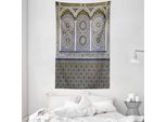 Abakuhaus Arazzo E Copriletto Marocchino, Antico Ottomano Colorato In Morbido Tessuto Microfibra Lavabile Senza Scolorimento, Stampa Digitale, 140 X 230 Cm, Multicolore
