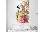 Abakuhaus Arazzo E Copriletto In Bambù, Bambù Giapponese Asiatico In Morbido Tessuto Microfibra Lavabile Senza Scolorimento, Stampa Digitale, 140 X 230 Cm, Multicolore