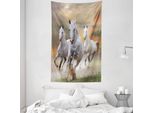 Abakuhaus Arazzo Moderno E Copriletto, Cielo Mistico In Morbido Tessuto Microfibra Lavabile Senza Scolorimento Stampa Digitale, 140 X 230 Cm, Arancione Bianco
