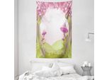 Abakuhaus Arazzo E Copriletto Wald, MäRchenland-BlüTe In Morbido Tessuto Microfibra Lavabile Senza Scolorimento Stampa Digitale, 140 X 230 Cm, Marrone Verde Rosa
