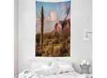 Abakuhaus Arazzo E Copriletto Paesaggistico, Mountain State Park In Morbido Tessuto Microfibra Lavabile Senza Scolorimento Stampa Digitale, 140 X 230 Cm, Marrone Verde Blu