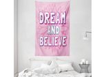 Abakuhaus Rosa, Bianco, Arazzo E Copriletto, Frasi Motivazionali In Morbido Tessuto Microfibra Lavabile Senza Scolorimento, Stampa Digitale, 140 X 230 Cm, Bianco Rosa