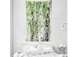Abakuhaus Arazzo E Copriletto Wald, Animali-Natura-Estate In Morbido Tessuto Microfibra Lavabile Senza Scolorimento, Stampa Digitale, 140 X 230 Cm, Bianco Verde