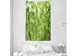 Abakuhaus Arazzo E Copriletto Verde, Foglie Fresche Estive In Morbido Tessuto Microfibra Lavabile Senza Scolorimento, Stampa Digitale, 140 X 230 Cm, Verde