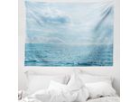 Abakuhaus Arazzo Nautico, Calm Sea Paradise In Morbido Tessuto Microfibra Lavabile Senza Scolorimento Stampa Digitale, 150 X 110 Cm, Azzurro