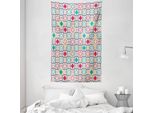 Abakuhaus Arazzo E Copriletto Marocchino, Quatrefoil In Morbido Tessuto Microfibra Lavabile Senza Scolorimento Stampa Digitale, 140 X 230 Cm, Blu Verde