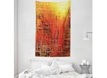 Abakuhaus Arazzo E Copriletto Arancione, Mosaico Grunge Retrò In Morbido Tessuto Microfibra Lavabile Senza Scolorimento, Stampa Digitale, 140 X 230 Cm, Arancione Giallo