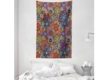Abakuhaus Arazzo E Copriletto Paisley, Combined Nested Paisley In Morbido Tessuto Microfibra Lavabile Senza Scolorimento Stampa Digitale, 140 X 230 Cm, Multicolore
