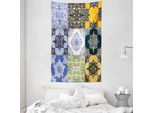 Abakuhaus Arazzo Colorato E Copriletto, Piastrelle Boho Portoghesi In Morbido Tessuto Microfibra Lavabile Senza Scolorimento Stampa Digitale, 140 X 230 Cm, Multicolore