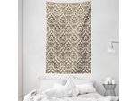 Abakuhaus Arazzo E Copriletto In Damasco, Motivo Floreale Vittoriano Antico In Morbido Tessuto Microfibra Lavabile Senza Scolorimento, Stampa Digitale, 140 X 230 Cm, Verde Militare Crema