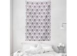 Abakuhaus Arazzo E Copriletto In Damasco, Piccoli Fiori E Foglie In Morbido Tessuto Microfibra Lavabile Senza Scolorimento, Stampa Digitale, 140 X 230 Cm, Marrone E Bianco