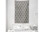Abakuhaus Arazzo E Copriletto In Damasco, Stampa Classica Vittoriana In Morbido Tessuto Microfibra Lavabile Senza Scolorimento, Stampa Digitale, 140 X 230 Cm, Nero Beige