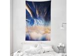 Abakuhaus Arazzo E Copriletto Nebel, Montagne Innevate Invernali In Morbido Tessuto Microfibra Lavabile Senza Scolorimento Stampa Digitale, 140 X 230 Cm, Blu Bianco