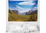 Abakuhaus Arazzo Americano, Yosemite El Capitan Us In Morbido Tessuto Microfibra Lavabile Senza Scolorimento Stampa Digitale, 150 X 110 Cm, Verde Blu