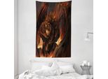Abakuhaus Tappeto Da Parete E Copriletto Marroni, Draghi In Morbido Tessuto Microfibra Lavabile Senza Scolorimento Stampa Digitale, 140 X 230 Cm, Giallo Marrone