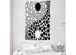 Abakuhaus Arazzo E Copriletto Yin-Yang, Pois Astratti Retrò In Morbido Tessuto Microfibra Lavabile Senza Scolorimento, Stampa Digitale, 140 X 230 Cm, Bianco E Nero