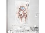 Abakuhaus Arazzo E Copriletto Zodiacale, Toro Astrologia In Morbido Tessuto Microfibra Lavabile Senza Scolorimento Stampa Digitale, 140 X 230 Cm, Beige Marrone