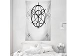 Abakuhaus Tappeto Da Parete E Copriletto Grigio, Spirali Vorticose In Morbido Tessuto Microfibra Lavabile Senza Scolorimento Stampa Digitale, 140 X 230 Cm, Bianco Nero Grigio