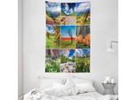 Abakuhaus Arazzo Naturale E Copriletto, Primavera Campagna In Morbido Tessuto Microfibra Lavabile Senza Scolorimento Stampa Digitale, 140 X 230 Cm, Multicolore